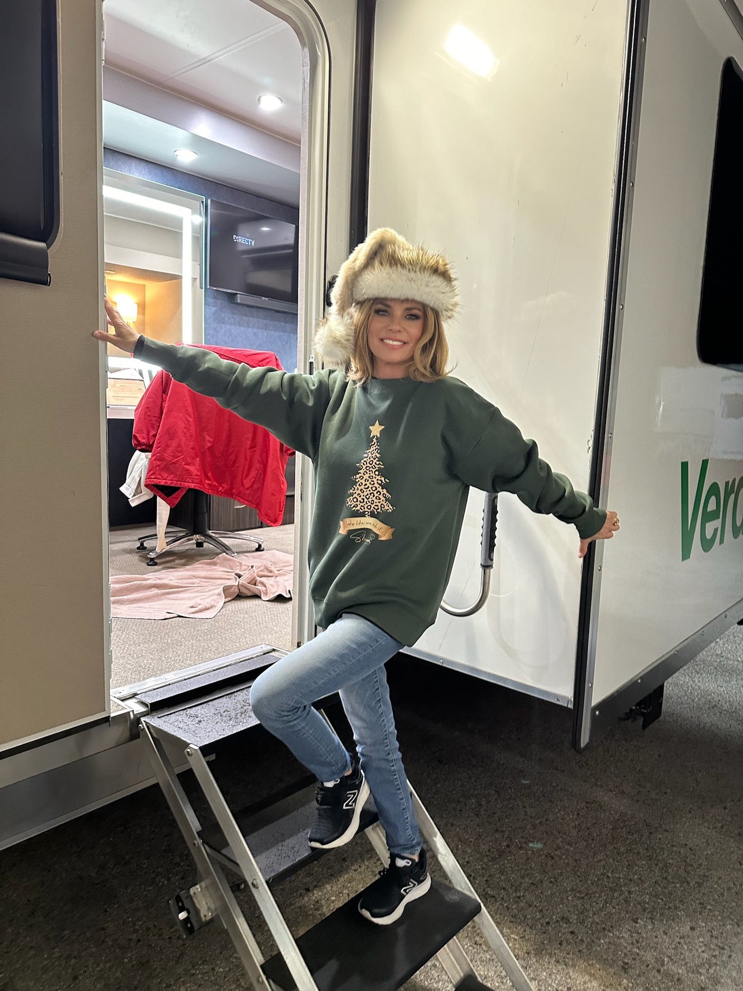 Shania Twain Foundation Leopard Christmas Tree Unisex Crewneck